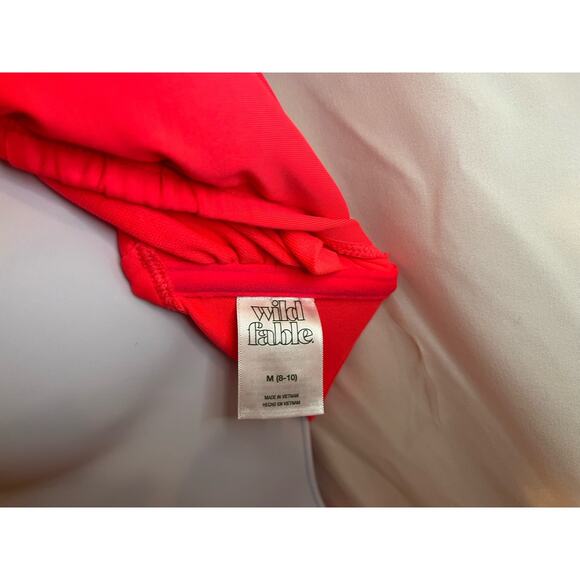 Wild Fable Coral/Orange One Piece Cross Front Halter Swimsuit - NWOT - Size M - Picture 6 of 6